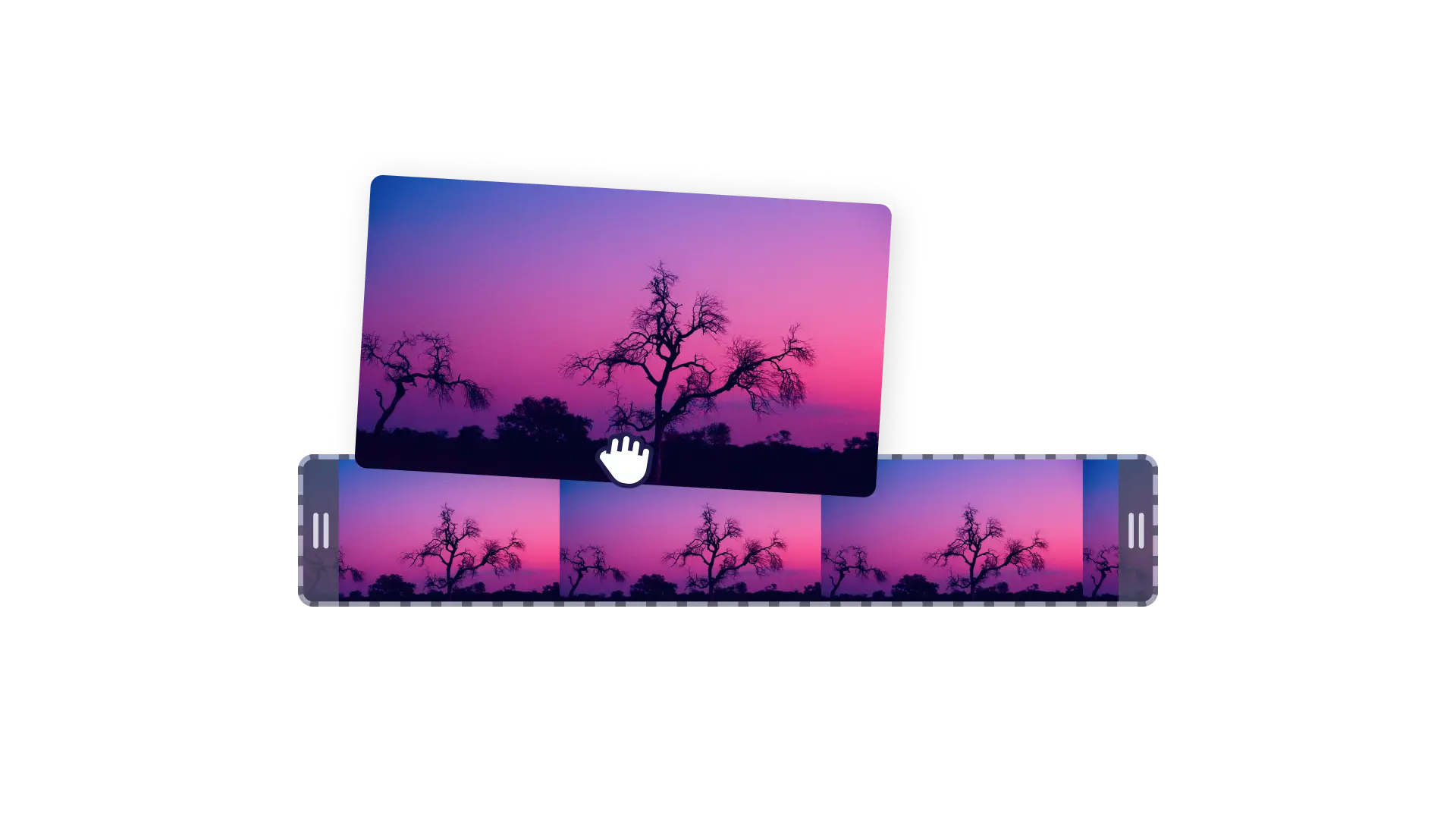 Immagine che mostra come trascinare sulla timeline di editing
