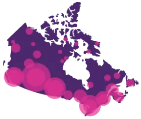 A map of Canada showing areas covered by the TELUS 5G network.