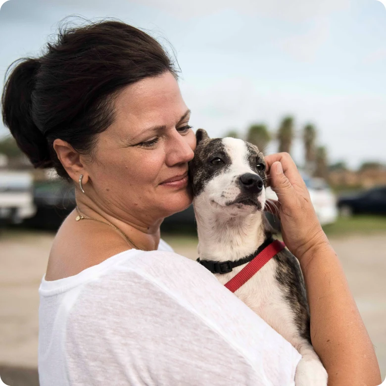 woman with dog
