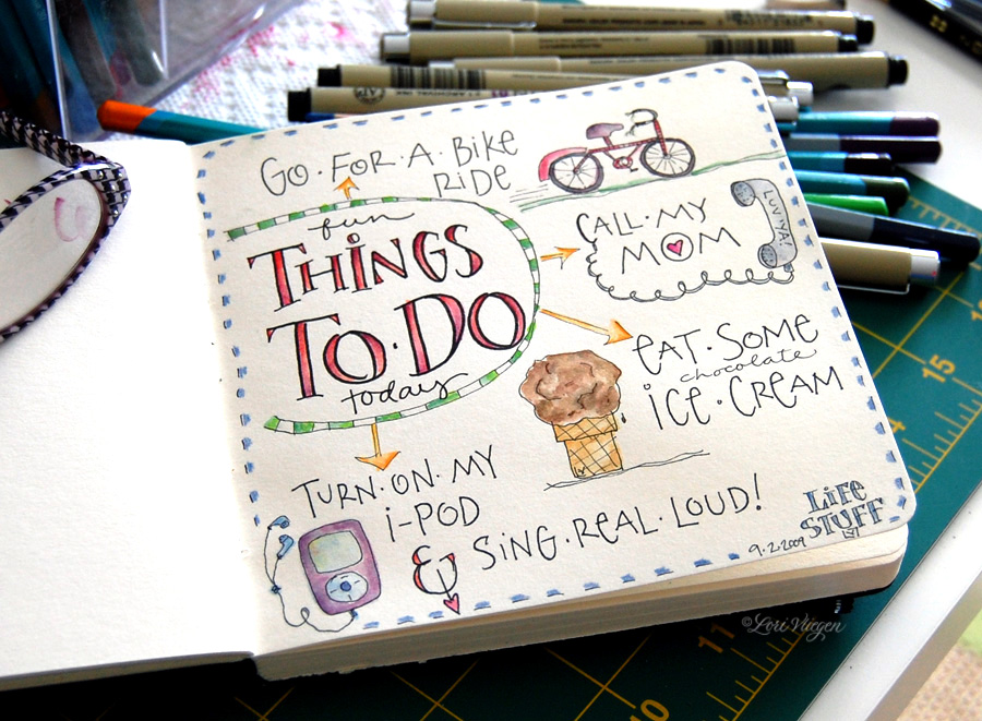 doodled to-do list